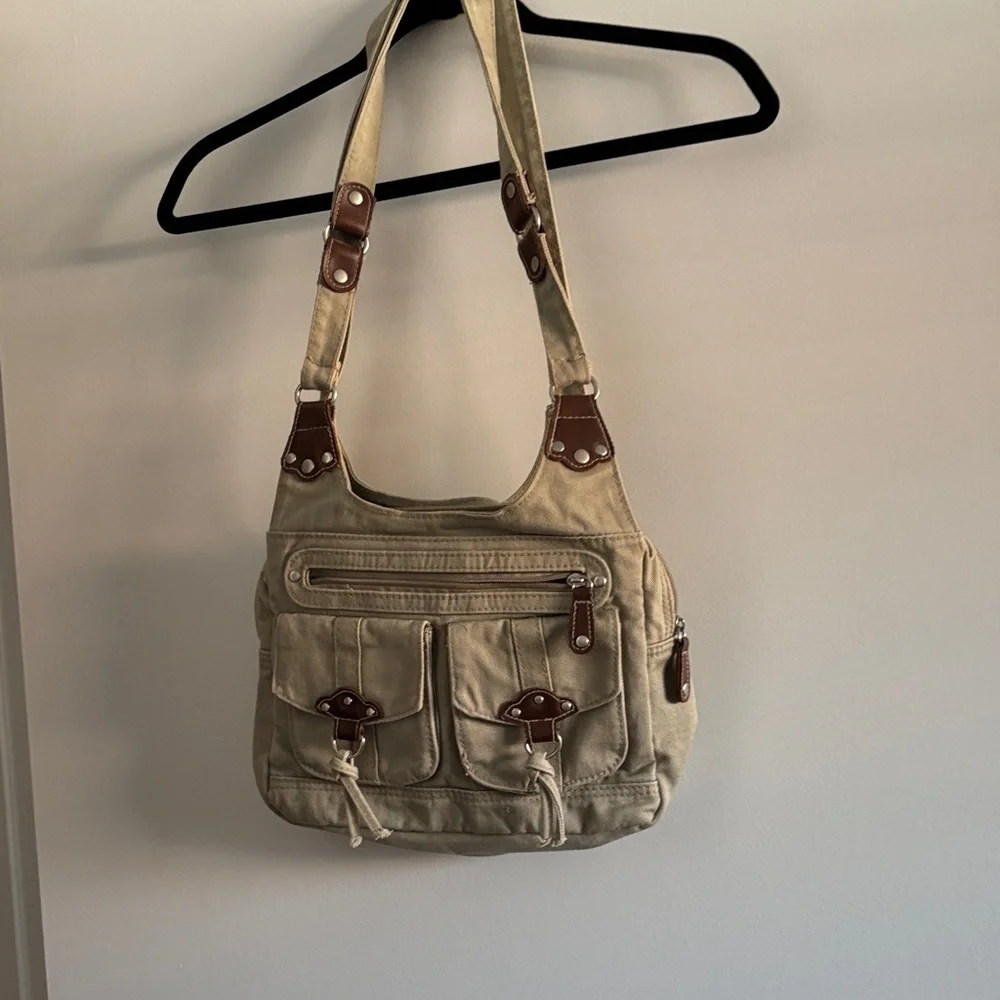 Stylish Tan and Brown Women's Shoulder Bag - Picture 1 of 9